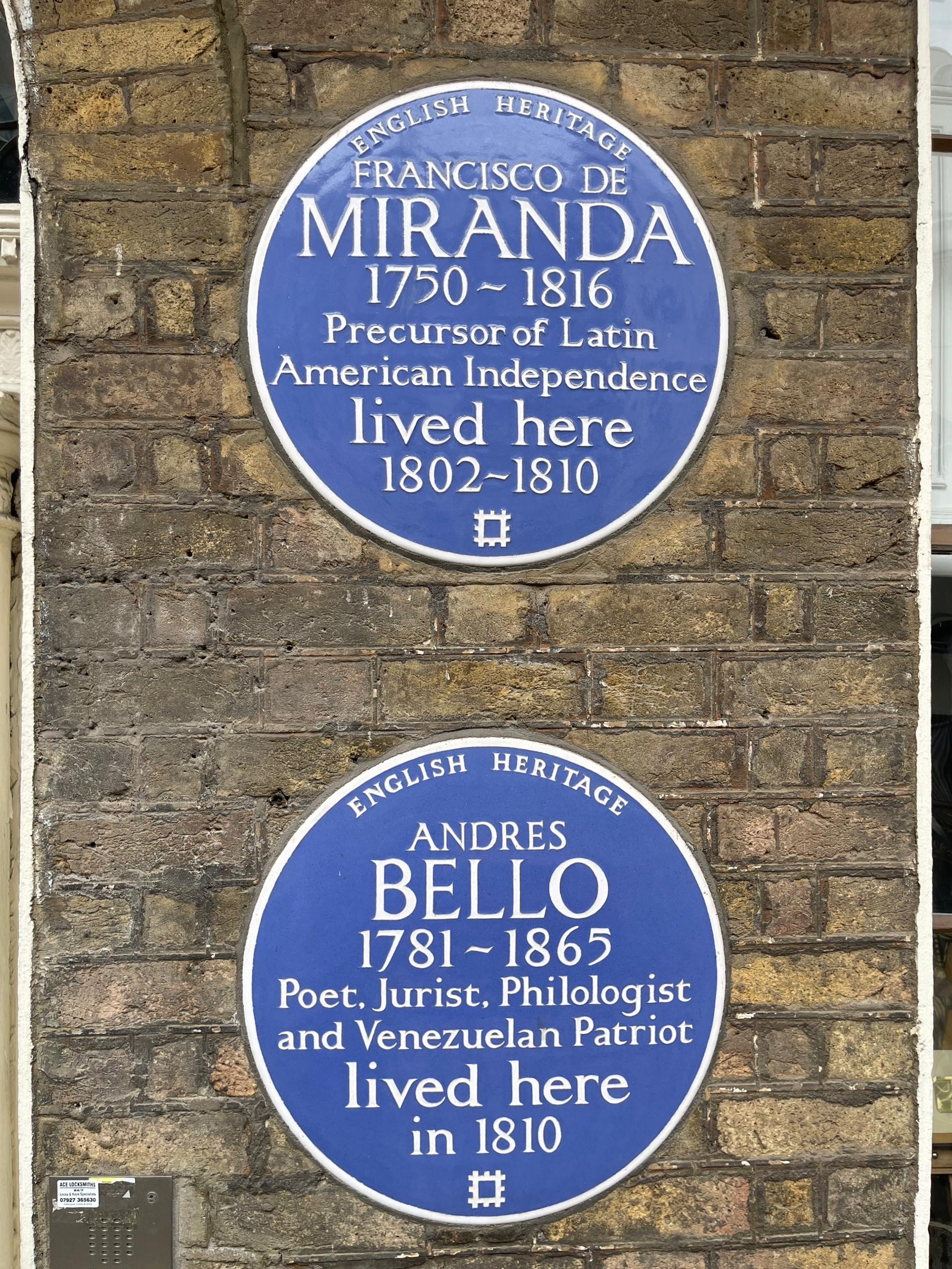 Placa de Francisco de Miranda